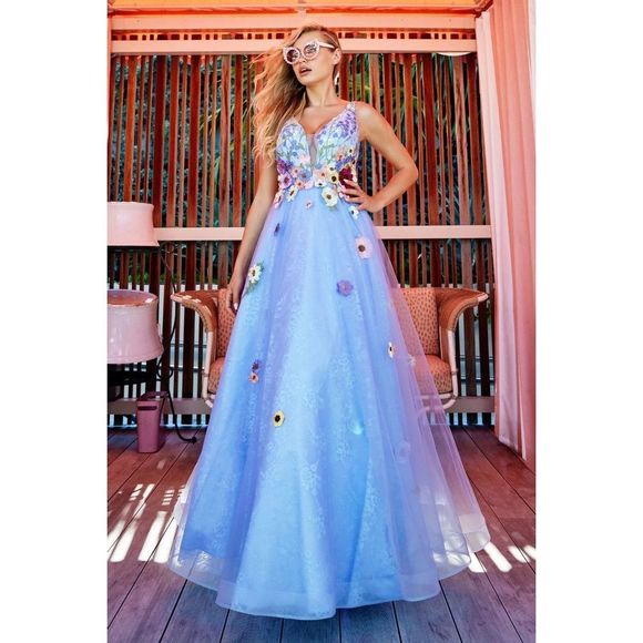 Blue Colette By Mon Cheri Size 6 A-line dress - Picture 1 of 2